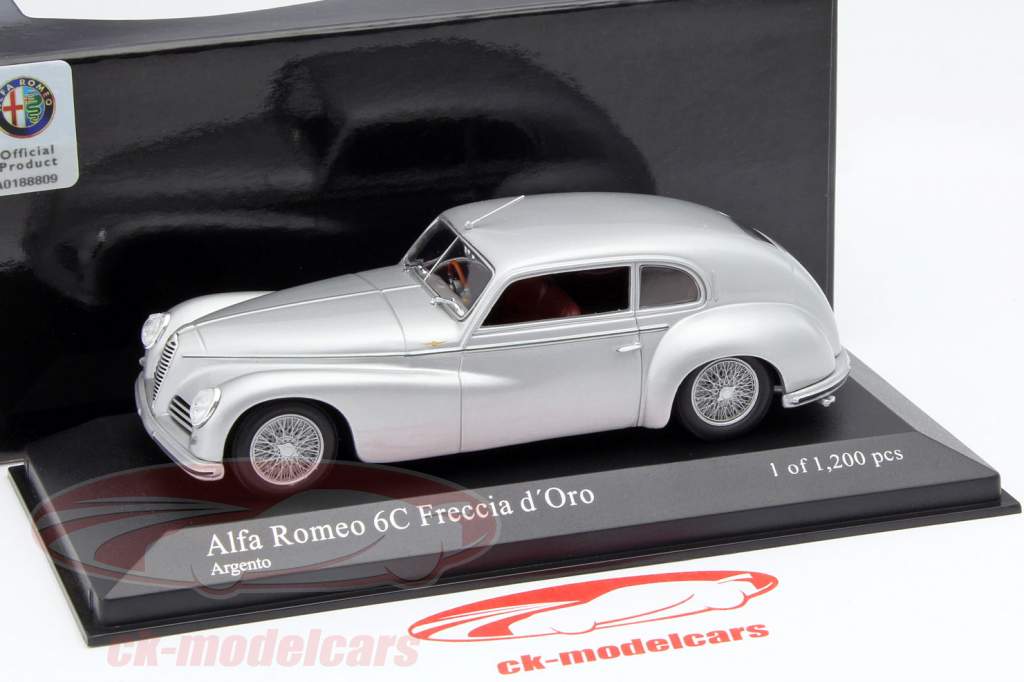 Alfa Romeo 6C Freccia d'Oro год 1947 серебряный 1:43 Minichamps