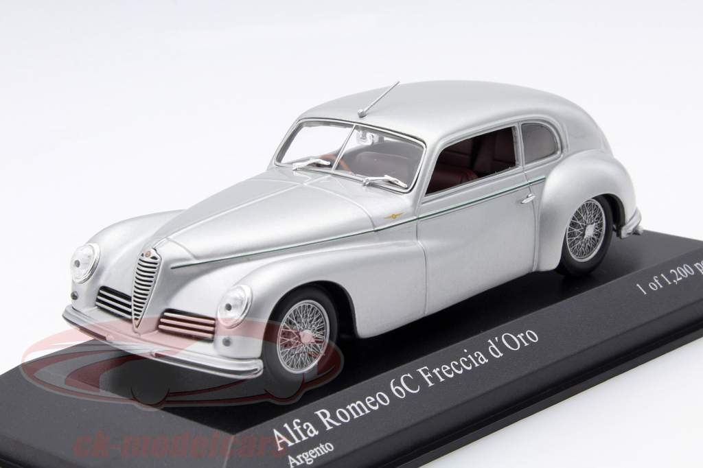 Alfa Romeo 6C Freccia d'Oro год 1947 серебряный 1:43 Minichamps
