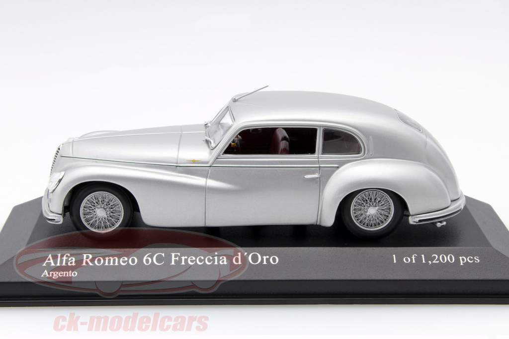 Alfa Romeo 6C Freccia d'Oro год 1947 серебряный 1:43 Minichamps