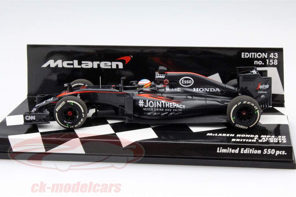 F. Alonso McLaren MP4-30 #14 británico GP fórmula 1 2015 1:43 Minichamps