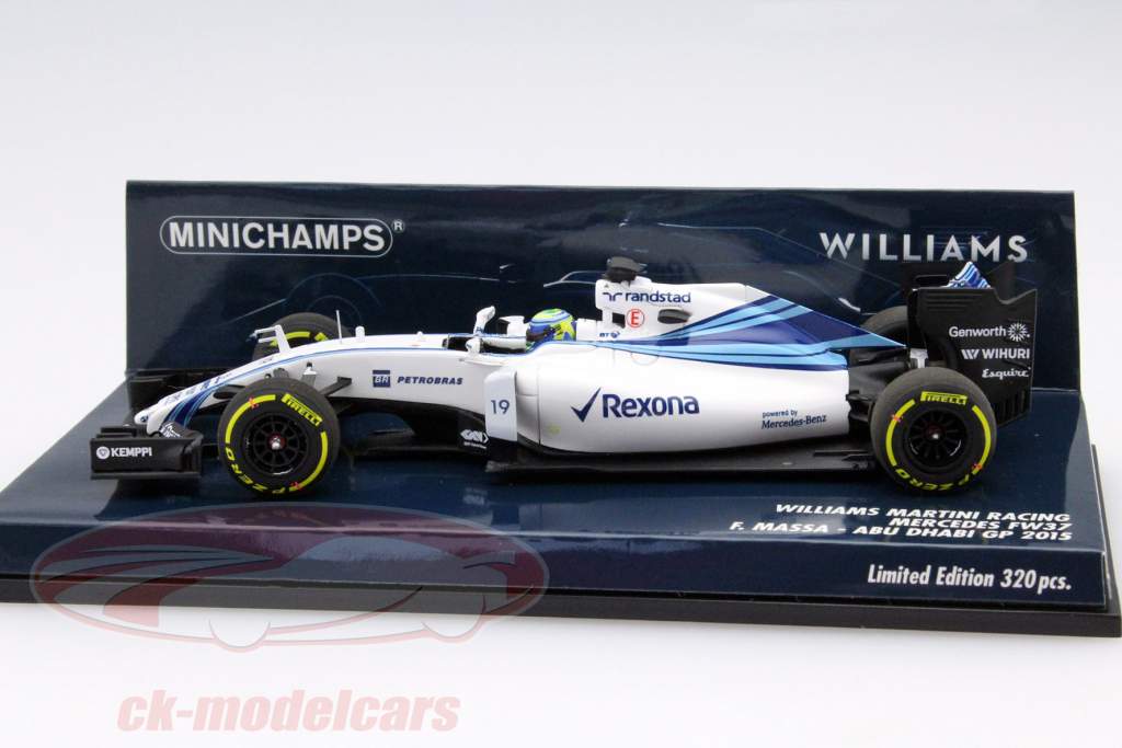 Felipe Massa Williams FW37 #19 Abu Dhabi GP formule 1 2015 1:43 Minichamps