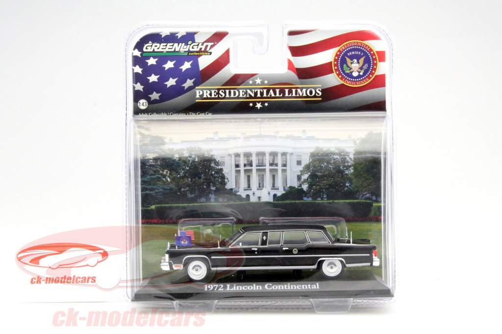 Lincoln Continental année 1972 Gerald R. Ford noir 1:43 Greenlight