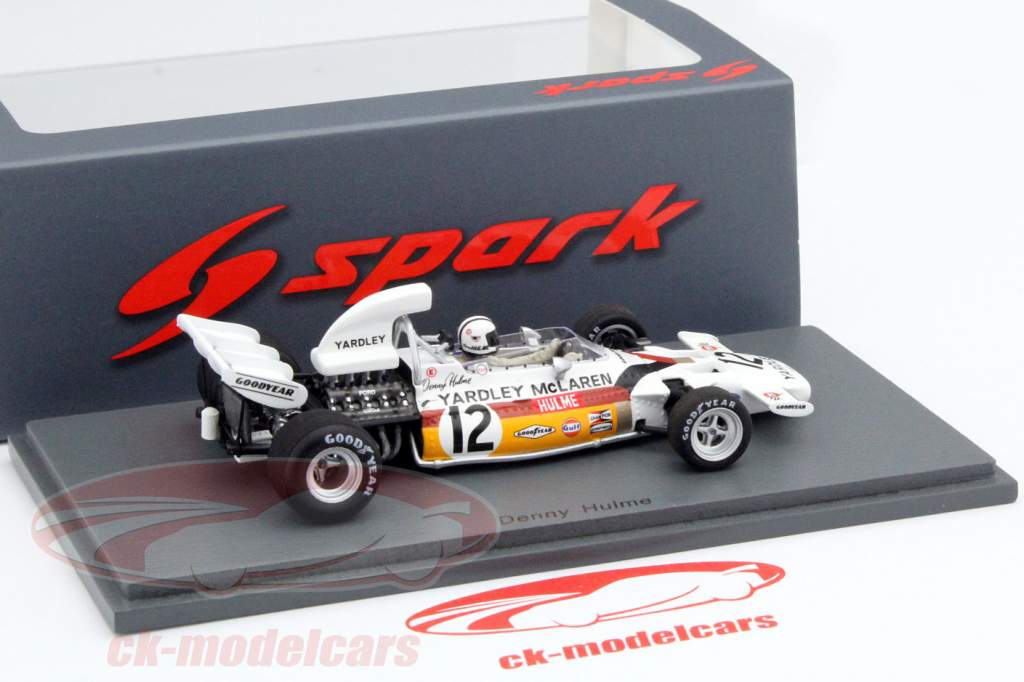 Denis Hulme McLaren M19A #12 gagnant Afrique du Sud GP formule 1 1972 1:43 Spark