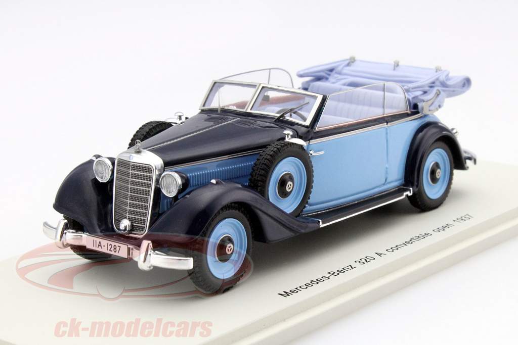 Mercedes-Benz 320 A Convertible année 1937 bleu 1:43 Spark