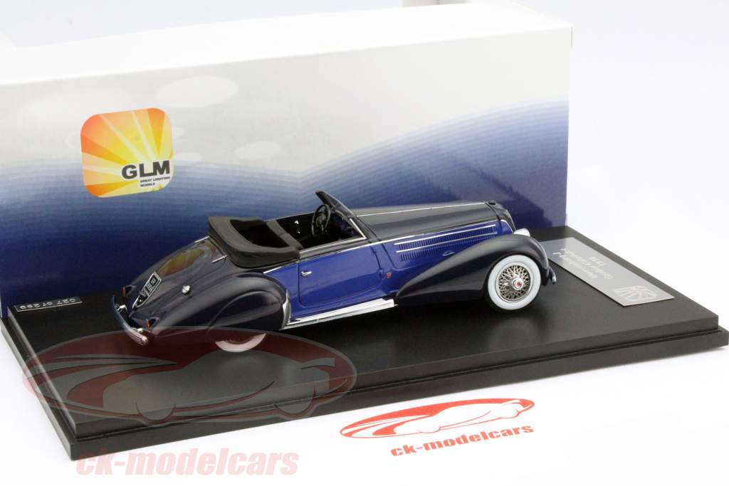 Duesenberg J Graber Cabriolet år 1930 blå / sort 1:43 GLM
