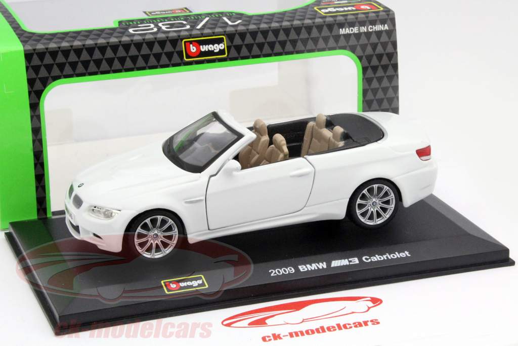 BMW M3 (E90) Cabriolet année 2009 blanc 1:32 Bburago