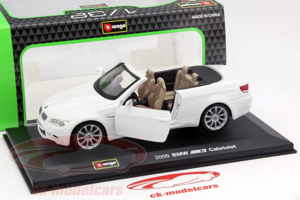 BMW M3 (E90) Cabriolet année 2009 blanc 1:32 Bburago
