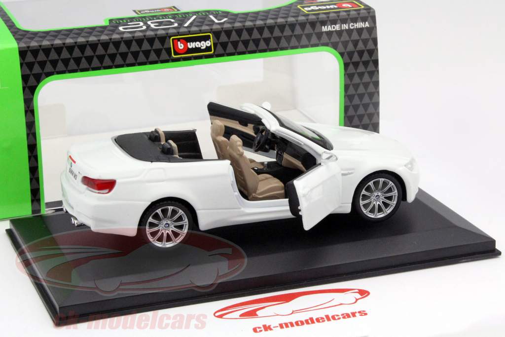 BMW M3 (E90) Cabriolet année 2009 blanc 1:32 Bburago