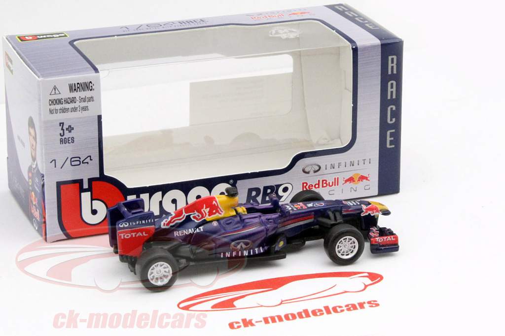 Sebastian Vettel Red Bull RB9 #1 campeón del mundo fórmula 1 2013 1:64 Bburago