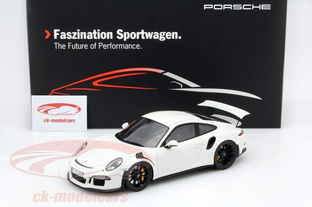 Porsche 911 (991) GT3 RS год 2015 белый с витрина очарование спортивный автомобиль 1:18 Spark