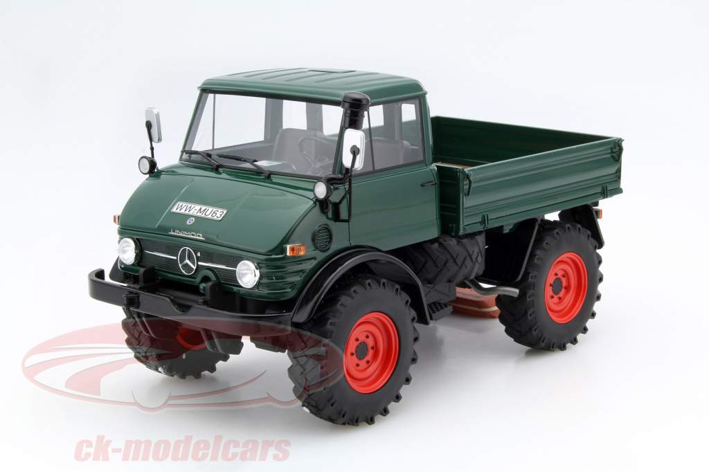 Mercedes-Benz Unimog 406 Pritsche avec bâche vert foncé 1:18 PremiumClassiXXs