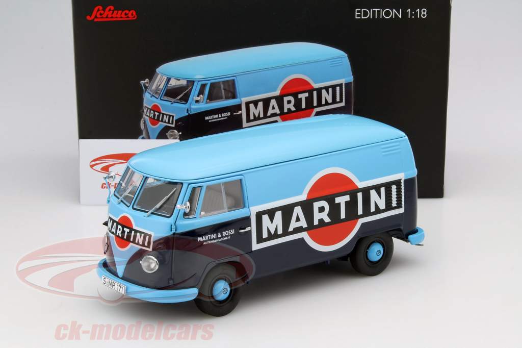 Volkswagen VW T1b transporter Martini Year 1959-63 blue 1:18 Schuco