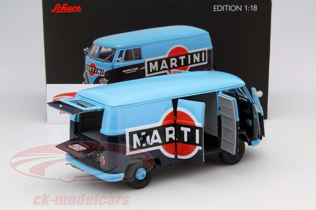 Volkswagen VW T1b transporter Martini Year 1959-63 blue 1:18 Schuco