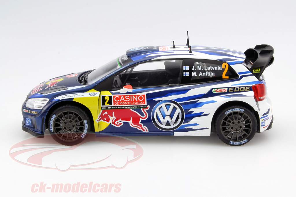 Volkswagen VW Polo R WRC #2 2e Rallye Monte Carlo 2015 Latvala, Anttila 1:18 Norev