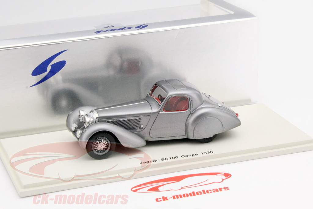 ジャガーSS100クーペ1938シルバー1:43スパーク