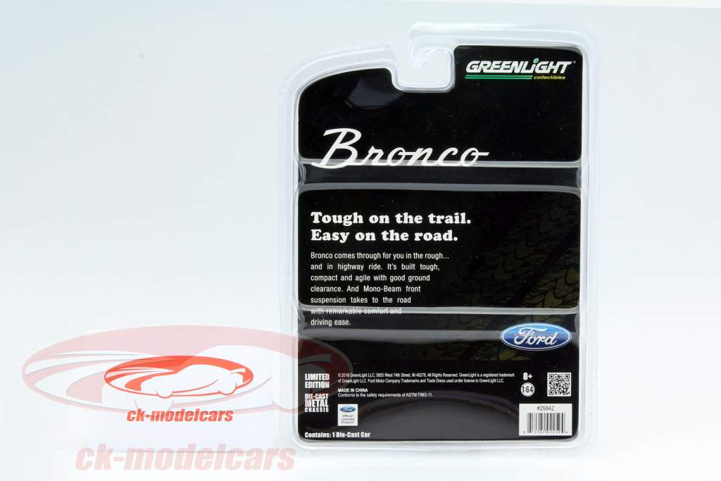 Ford Bronco год 1977 оливковый зеленый 1:64 Greenlight