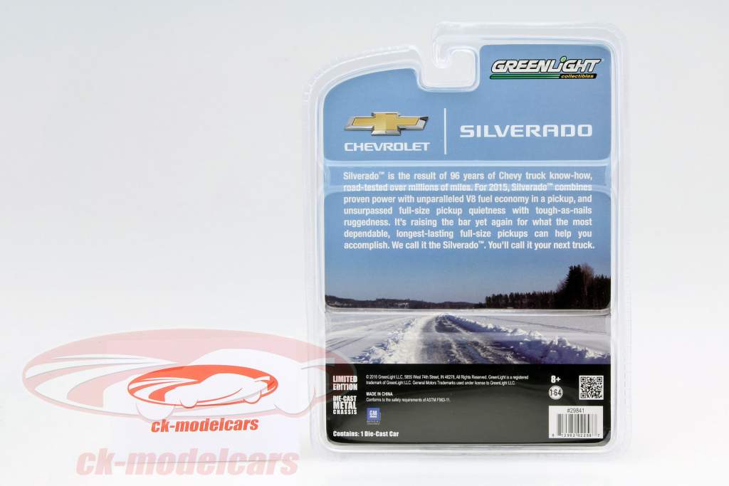 Chevrolet Silverado Pick-up 1500 quitanieves año 2015 oro 1:64 Greenlight