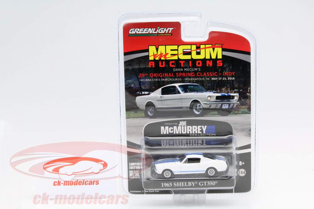 Joe McMurrey Ford Shelby GT350 Year 1965 white / blue 1:64 Greenlight