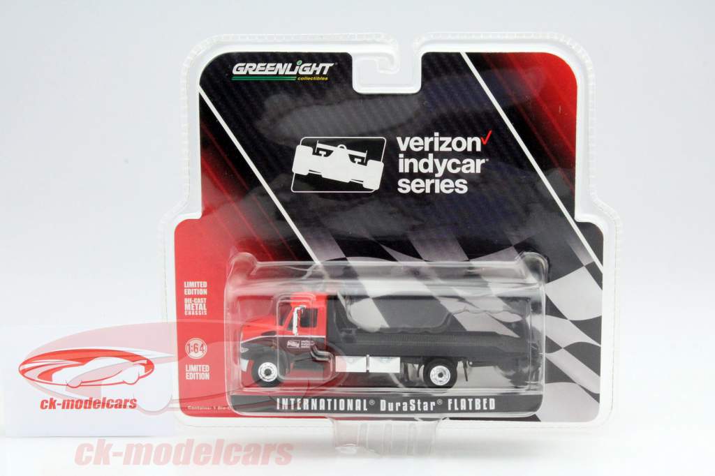 万国 DuraStar 平板车~印地赛车系列 黑/红色 1:64 绿光 Greenlight