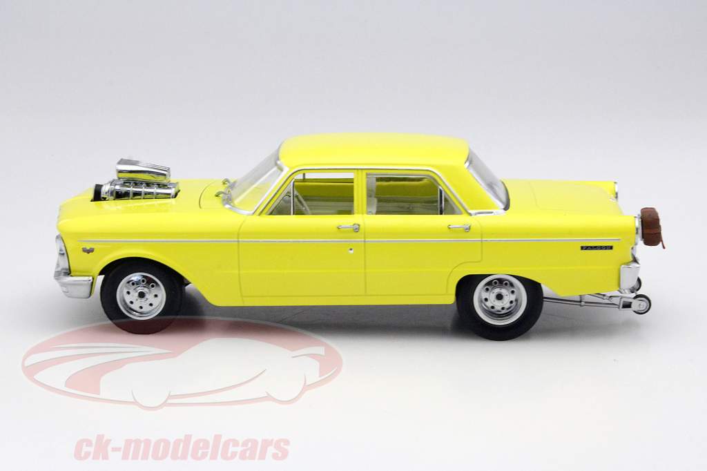 Ford Falcon XP Sedan Drag Car año 1965 amarillo 1:18 Greenlight