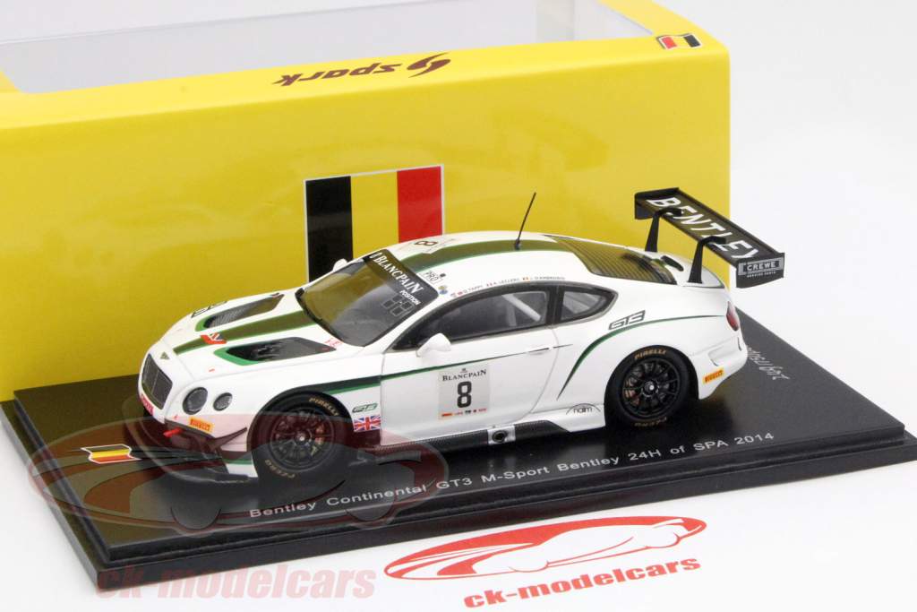 Bentley Continental GT3 #8 24h Spa 2014 D'Ambrosio, Tappy, Leclerc 1:43 Spark