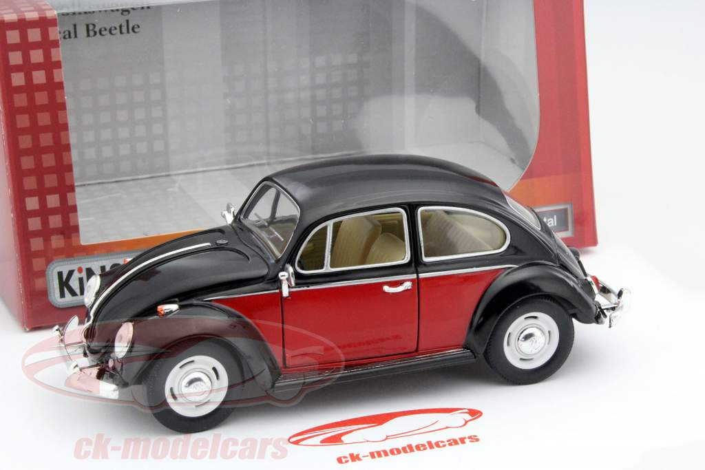 Volkswagen VW Classic Beetle Year 1967 black / red 1:24 Kinsmart