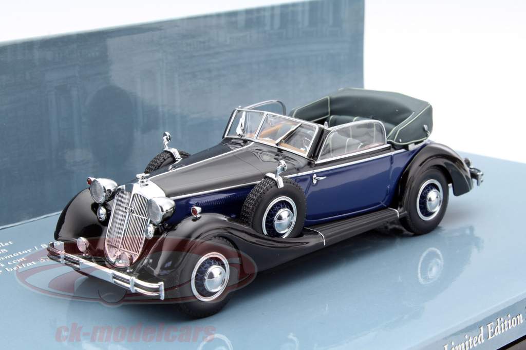 Horch 853A Cabriolet Year 1938 blue / black 1:43 Minichamps