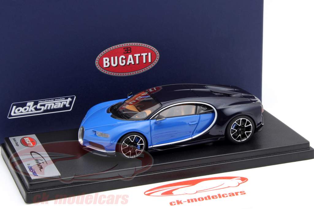 Bugatti Chiron Salón del automóvil Ginebra 2016 azul / azul oscuro 1:43 LookSmart