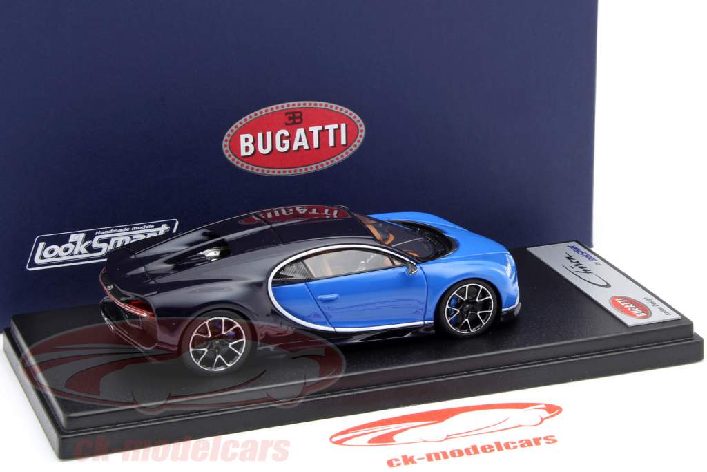 Bugatti Chiron Salón del automóvil Ginebra 2016 azul / azul oscuro 1:43 LookSmart