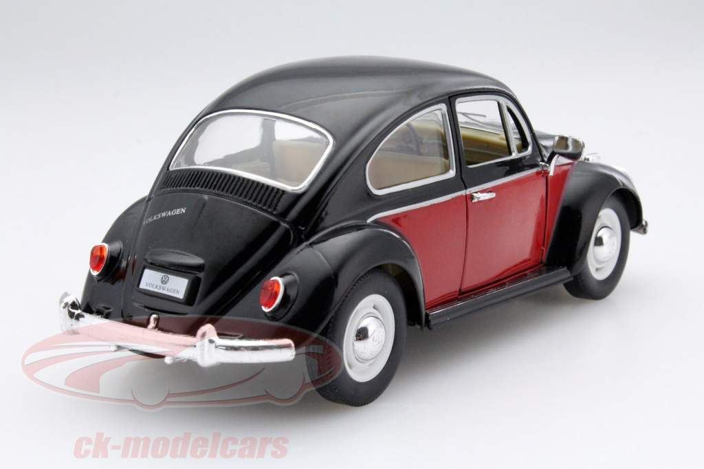 Volkswagen VW Classic Beetle Year 1967 black / red 1:24 Kinsmart