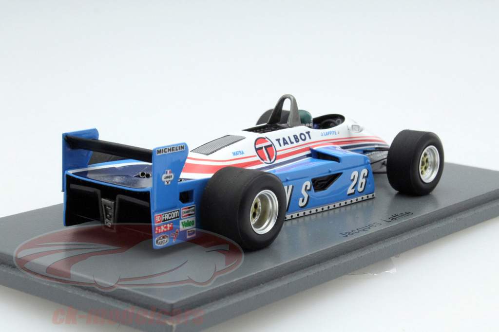 Jacques Laffite Ligier JS19 #26 Østrig GP formel 1 1982 1:43 Spark