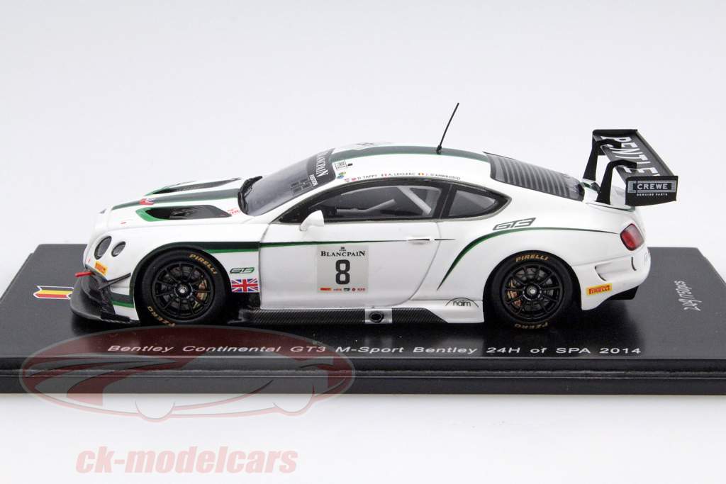 Bentley Continental GT3 #8 24h Spa 2014 D'Ambrosio, Tappy, Leclerc 1:43 Spark
