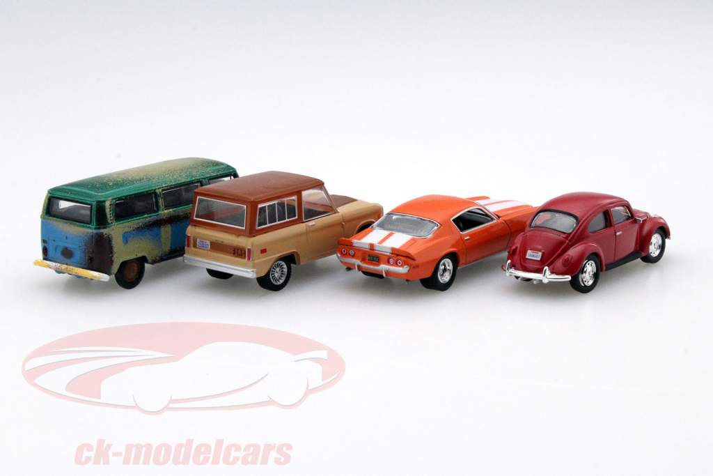 Lost TV-Series 4-Car ensemble version 3 vert 1:64 Greenlight