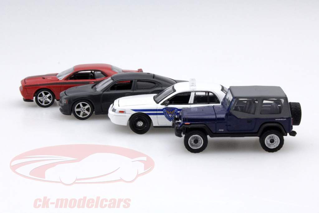 The Walking Dead 4-Car Set Version 1 1:64 Greenlight