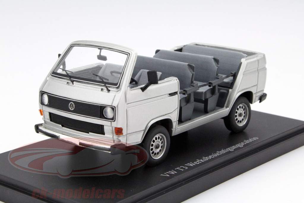 Volkswagen VW T3 Visite usine Cabrio année 1982 argent 1:43 AutoCult
