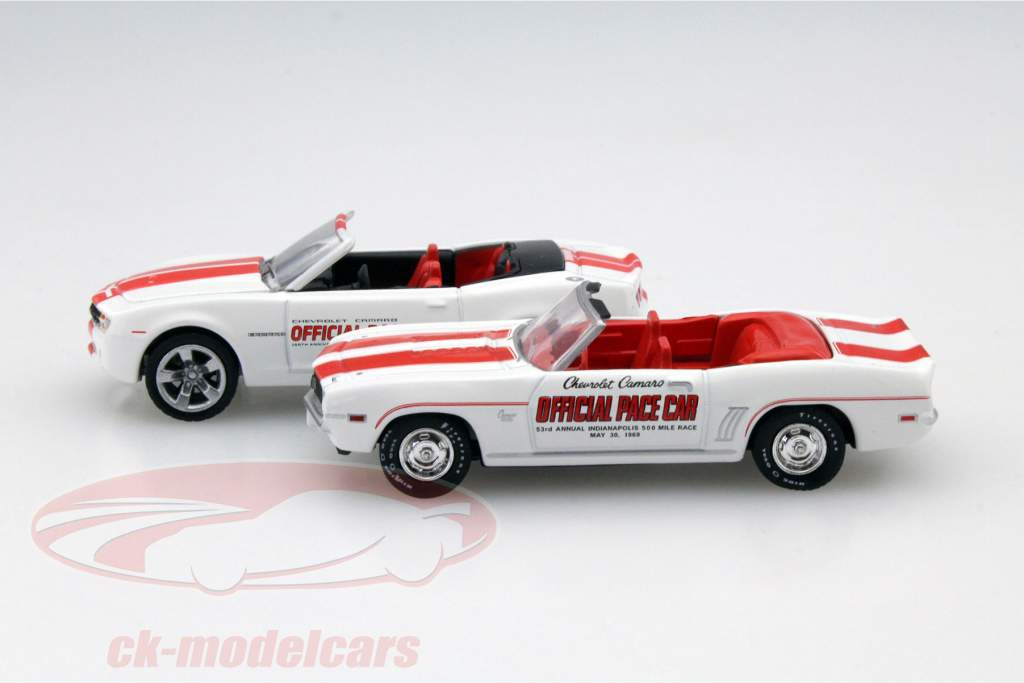 Indy 500 2-Car reeks Chevrolet Camaro Pace Cars 1969 en 2011 1:64 Greenlight