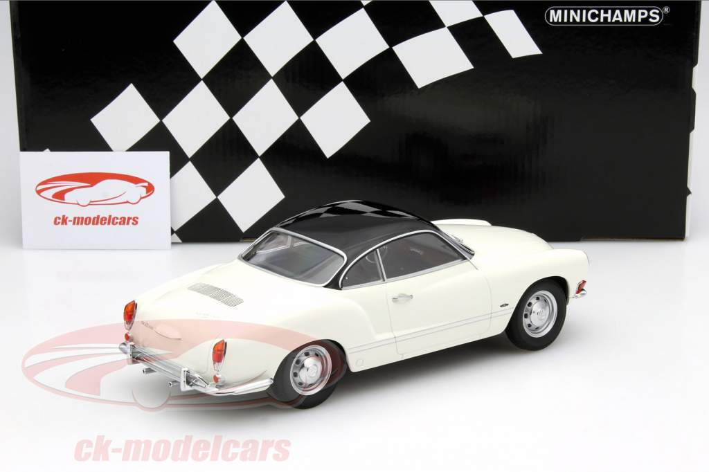 Volkswagen VW Karmann Ghia Year 1970 ivory white / black 1:18 Minichamps