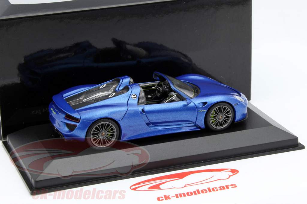 Porsche 918 Spyder Final 年 2013 蓝 金属的 1:43 Minichamps