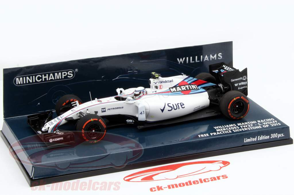 S. Wolff Williams FW37 #41 gratis formación Gran Bretaña GP F1 2015 1:43 Minichamps