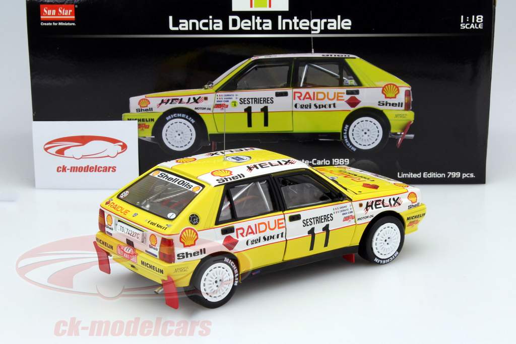 Lancia Delta Integrale #11 Rally Monte Carlo 1989 Cerrato, Vasino 1:18 SunStar