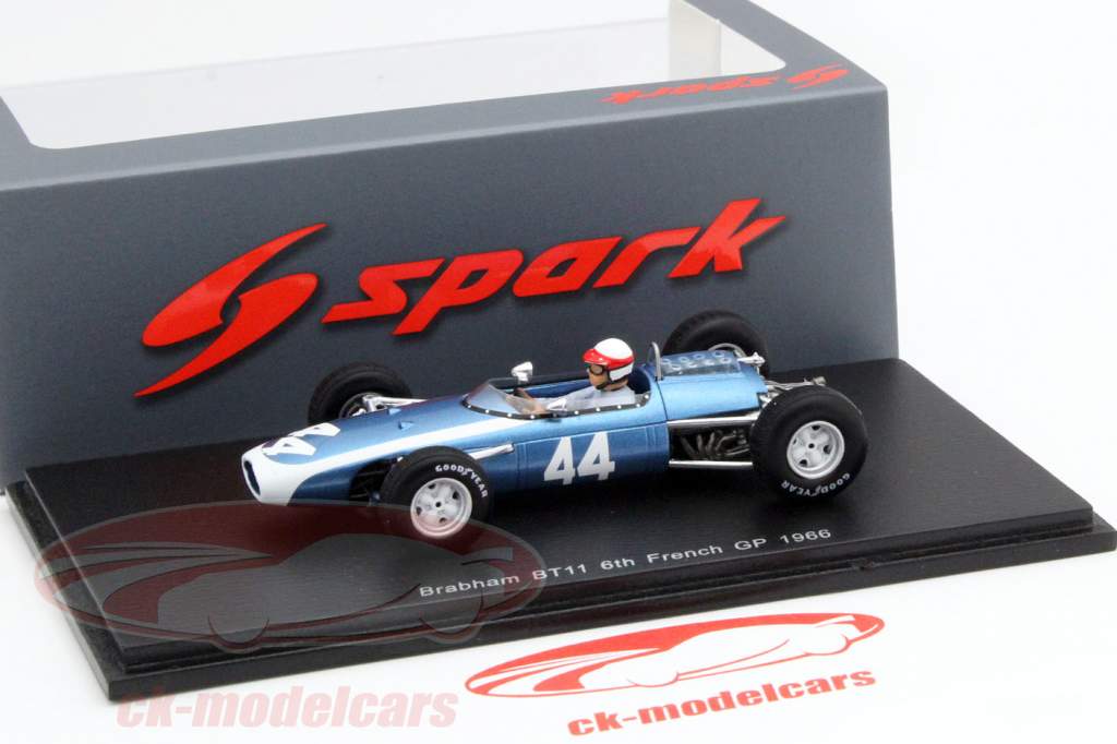 John Taylor Brabham BT11 #44 Francia GP fórmula 1 1966 1:43 Spark