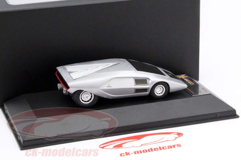 Lancia Stratos Zero Prototype Year 1971 silver metallic 1:43 Premium X