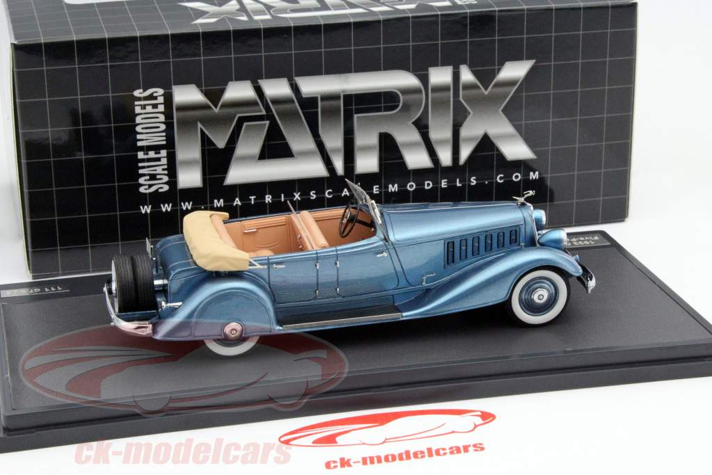 Chrysler Imperial Custom Five-Passenger Phaeton jaar 1933 blauw metalen 1:43 Matrix