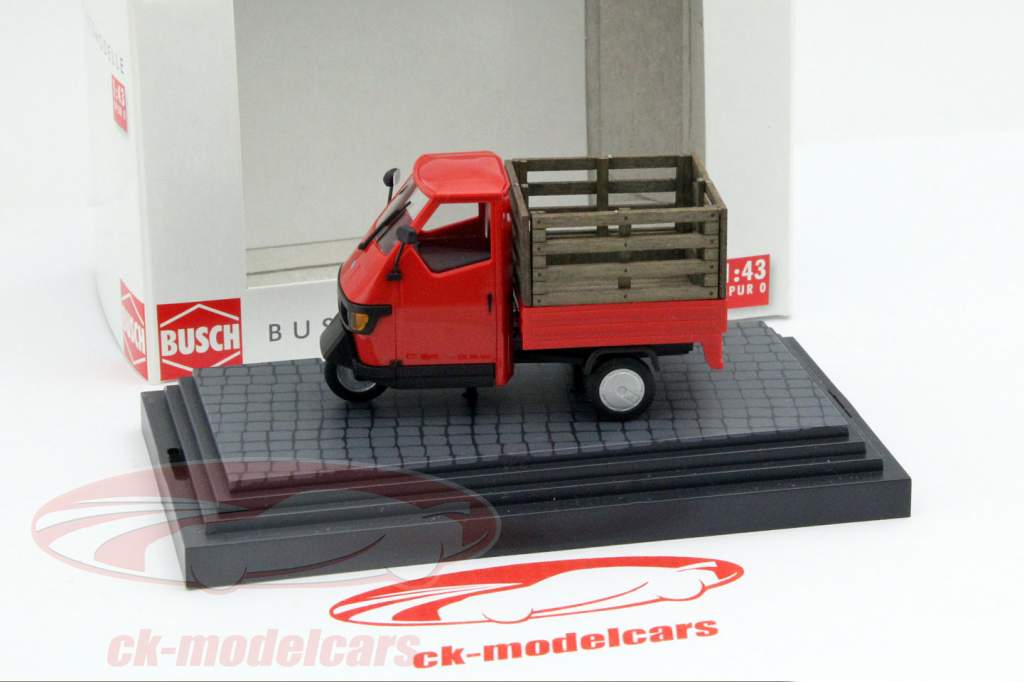 Piaggio Ape 50 com Gitterbox vermelho 1:43 Busch