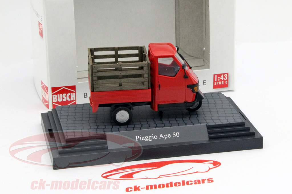 Piaggio Ape 50 com Gitterbox vermelho 1:43 Busch