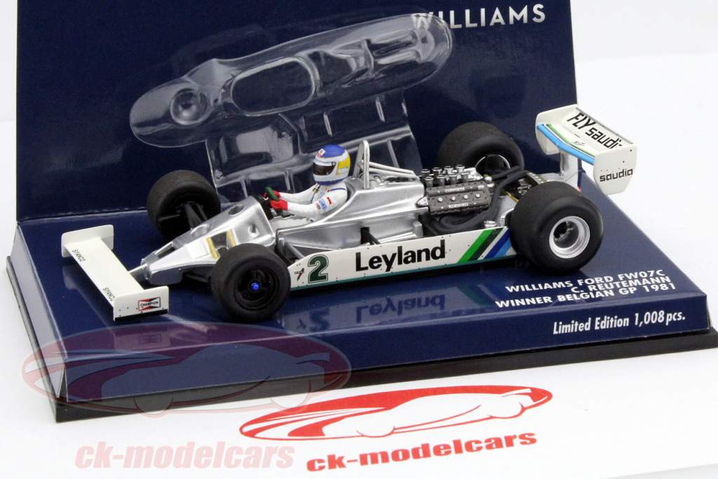 Carlos Reutemann Williams FW07C #2 ganador Bélgica GP fórmula 1 1981 1:43 Minichamps