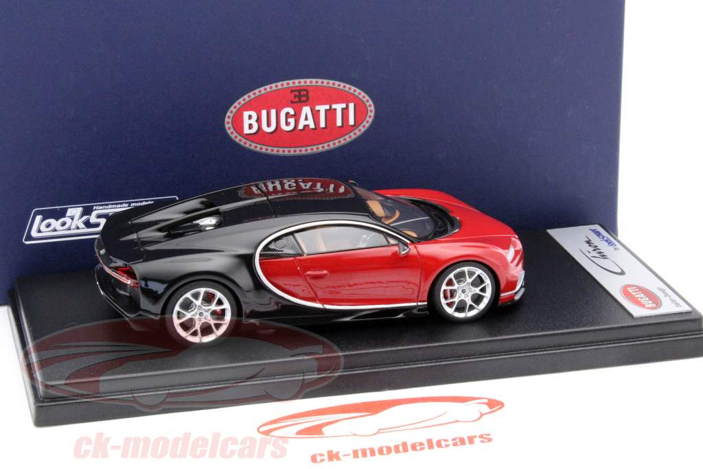 Bugatti Chiron motor show Genève 2016 rød / sort 1:43 LookSmart