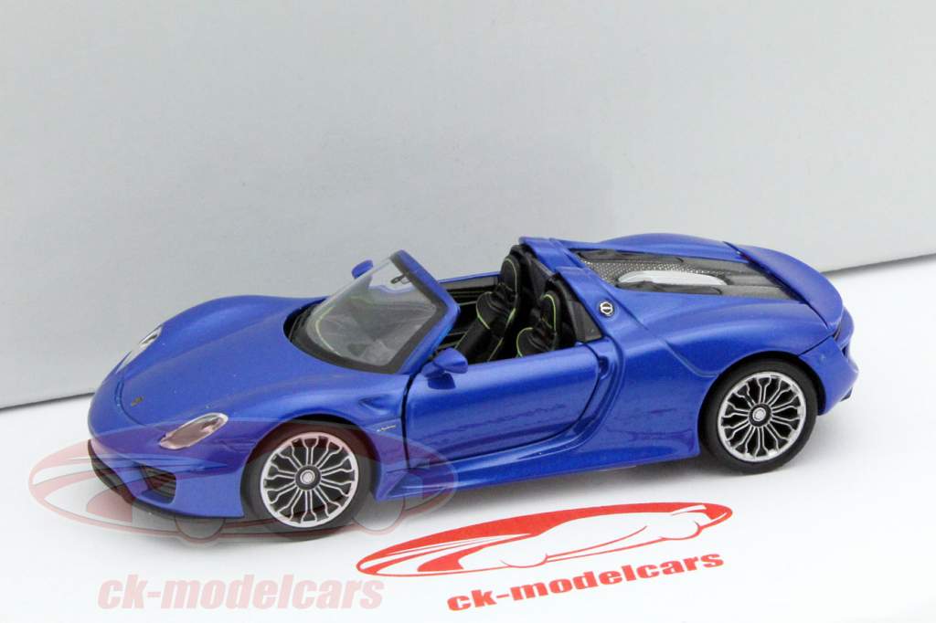 Porsche 918 Spyder Pullback blauw 1:32 Welly