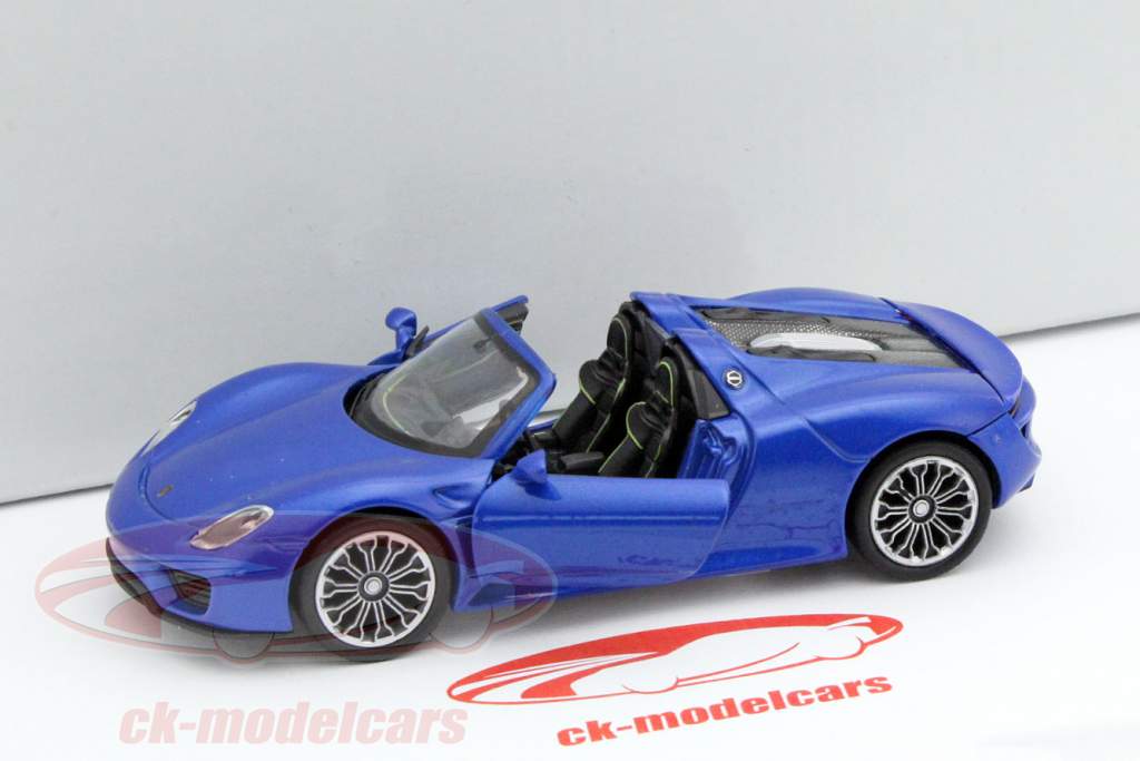 Porsche 918 Spyder Pullback blauw 1:32 Welly