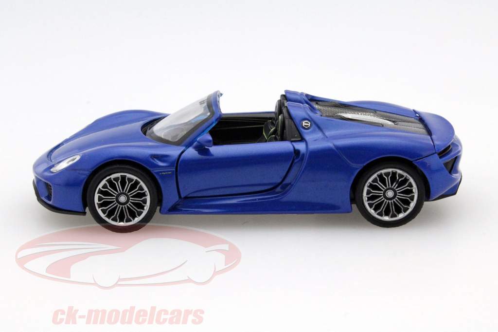 Porsche 918 Spyder Pullback blauw 1:32 Welly